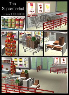 Supermarket Set Sims 4 Supermarket Cc, Sims 4 Supermarket, Sims 4 Grocery Store Cc, Lotes The Sims 4, Sims 4 Kitchen, Sims 4 Clutter, Sims 4 Cc Folder, Casas The Sims 4, Sims Games