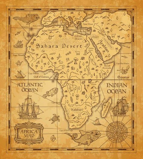 Africa Map Aesthetic, Safari Explorer, Peta Pikiran, High School History Classroom, Old Parchment, Vector Cityscape, Maps Aesthetic, Egypt Map, Map Of Africa