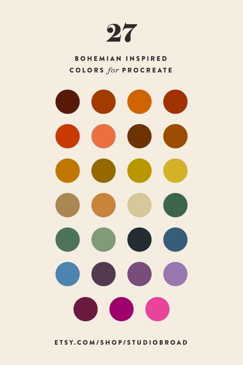 Dream Color Palette, Bohemian Color Palette, Tone Color Palette, Jewel Tone Color Palette, Color Schemes Colour Palettes, Jewel Tone Colors, Procreate Ipad, Bohemian Colors, Ipad App