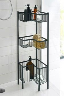 Buy Storage Bathroom Online | Next UK Design Interior Baie, Bathroom Storage Units, Bathroom Storage Solutions, Shelving Solutions, Shower Storage, Shower Organization, Bathroom Inspiration Decor, Apartment Bathroom, Three Tier