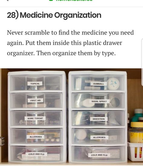 Medication Organization Storage, Ocd Organization, Medicine Cabinet Organization, Medication Organization, Plastic Drawer Organizer, Diy Rangement, Diy Organizer, Live Alone, Medicine Organization