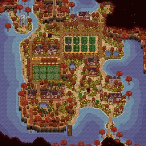 Beach Farm, Stardew Farms, Stardew Valley Layout, Stardew Valley Tips, Stardew Valley Farms, Flora Farms, Farm Games, Farm Layout, Farm Tour