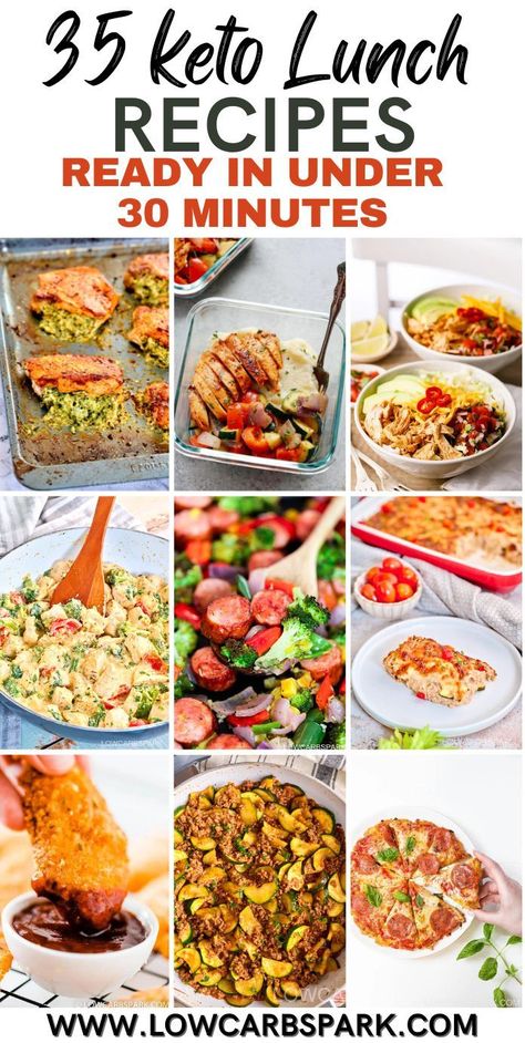 Looking for easy keto lunch ideas? We've got you covered with more than 35 recipes that are quick to make and taste amazing. Forget about boring diet food; these lunches are all about flavor and simplicity. Quick And Easy Keto Lunch Recipes, Easy Keto Recipes For Beginners Lunch, Fast Easy Keto Lunch Ideas, Keto Mealprep Lunch, Keto No Heat Lunches For Work, Easy Keto Lunches For Work No Cook, Keto Recipes Lunch, Keto Lunch Ideas To Work, Easy Keto Lunch Ideas