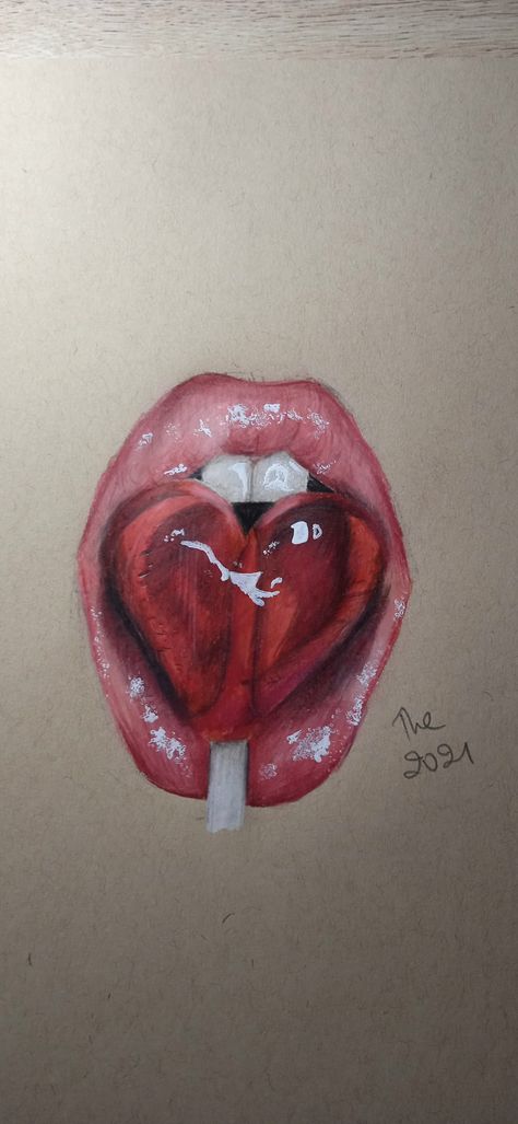 Lips With Lollipop, Lollipop Lips, Lips Sketch, Art Area, Lips Drawing, Color Pencils, Drawing Stuff, Arte Inspo, Drawing Inspo