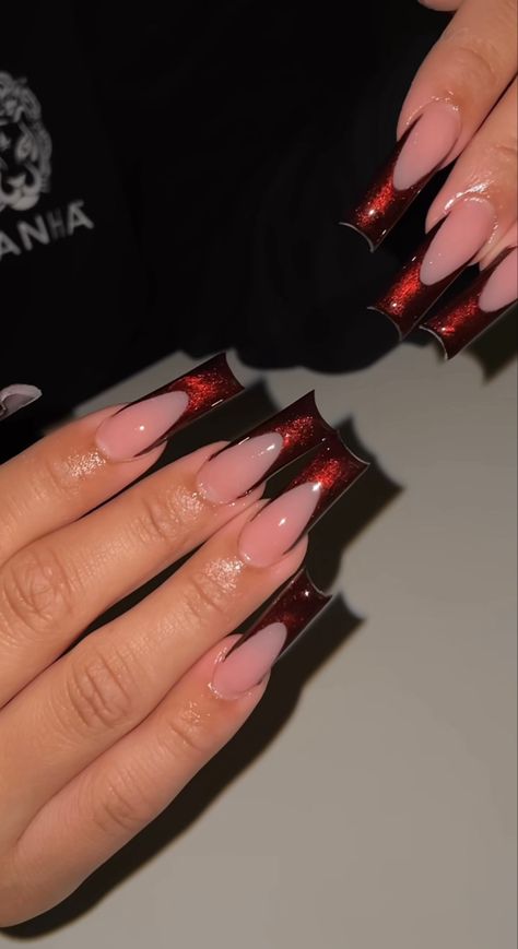 Dark Red Nails, Cute Short Nails, Dark Nails, Acrylic Designs, Prom Nails, Pretty Acrylic Nails, Cute Acrylic Nails, Acrylic Nail Designs, Inspirational Tattoos