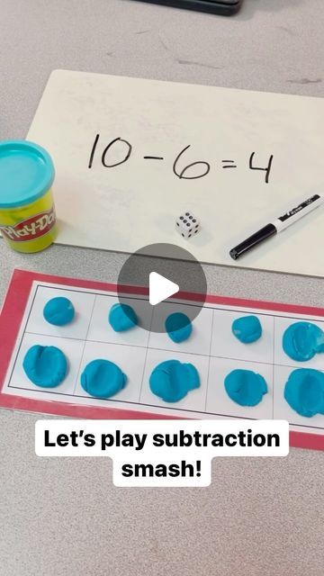 Ashley | Kindergarten Teacher on Instagram: "Subtraction Smash is one of my favorite games when teaching subtraction! 🎲   Students make balls out of play dough. I have mine use a 10-frame, but they can do any amount. Then they roll a dice and the number that they roll is how many balls they “smash”. Then, I have them record the number sentence!  #subtractionsmash #subtractionactivities #kindergartenactivities #kindergartenmath #kindergartencenters #iteachk #iteachkinder #iteachkindergarten #kindergarten #teachergram" Subtraction Activities For Kindergarten, Subtraction Games Kindergarten, Addition And Subtraction Games, Teaching Subtraction, Roll A Dice, Subtraction Games, Inquiry Learning, Subtraction Activities, Rolling Dice