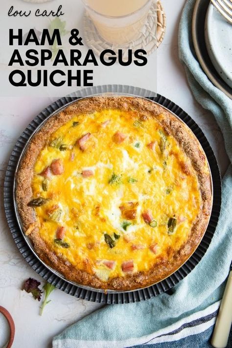 Ham And Asparagus Quiche, Ham And Asparagus, Asparagus Quiche Recipes, Ham Quiche, Goat Cheese Quiche, Onion Quiche, Asparagus Quiche, Mediterranean Life, Mediterranean Breakfast