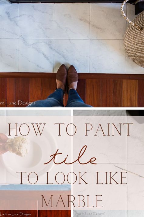 How to paint tile to look like marble. Come see how I easily painted the tiles on my floor around my fireplace to look like marble. How To Paint Fireplace, Fireplace Remodel Ideas, Painted Kitchen Floors, Paint Fireplace Tile, Painting Over Tiles, Tile Around Fireplace, Painted Bathroom Floors, Painting Kitchen Tiles, Diy Painted Floors