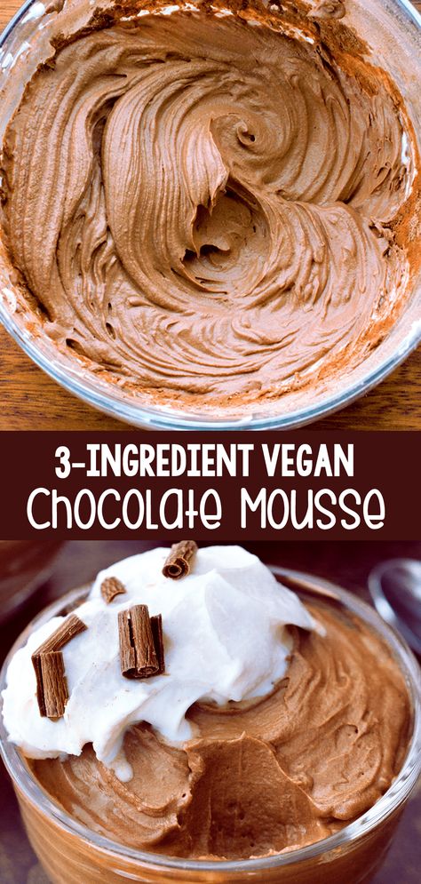 How to make easy vegan chocolate mousse, the best healthy vegan dessert Ella Vegan, Healthy Vegan Dessert, Healthy Chocolate Pudding, Brownie Ideas, Patisserie Vegan, Vegan Chocolate Recipes, Diet Lunch, Vegan Chocolate Mousse, Chocolate Covered Katie