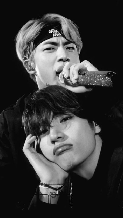 Jin And V Wallpaper, Jin And V, Taejin Bts, V Wallpaper, V And Jin, Bts Backgrounds, Seokjin Bts, I Love Bts, Bts Concert