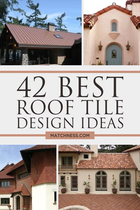 Tile Roof House, Roof Tiles House, Houses With Tile Roofs, Roof Tiles Ideas, Tile Roof Colors, Roof Tiles Design, Houses With Red Tile Roofs, Clay Tile Roof House Colors, Tile Roof House Exterior Colors