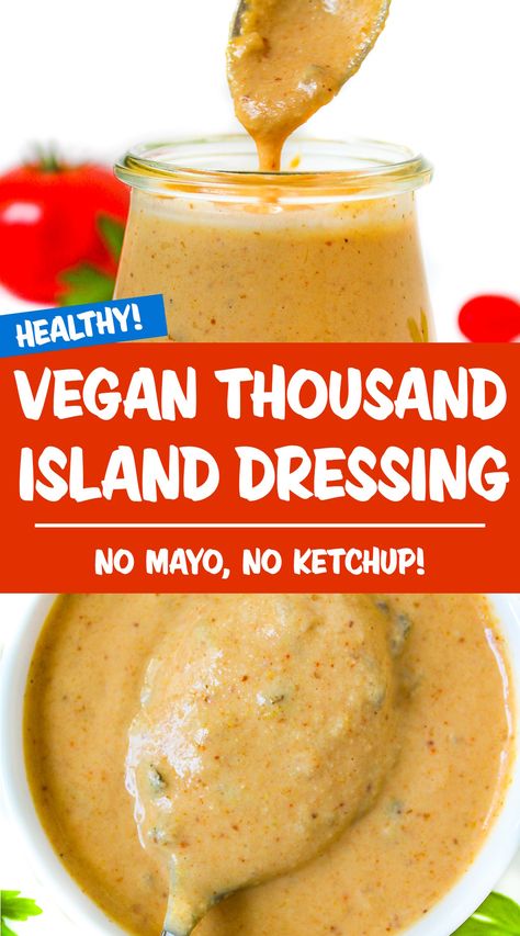 Vegan Thousand Island Dressing (Oil-Free!) Vegan Thousand Island Dressing, Garden Grazer, Thousand Island, Wfpb Recipes, Thousand Island Dressing, Vegan Mayonnaise, Best Salad Recipes, Oil Free Vegan, Thousand Islands