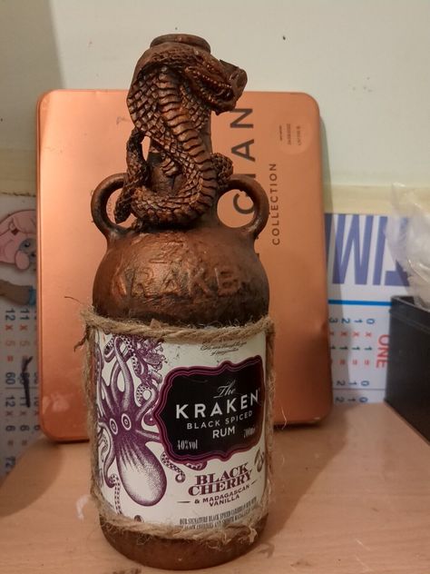 Kraken Rum, Rum Bottle, Mixed Media Crafts, By Myself, Kraken, Nautical Theme, Rum, Nautical, Mixed Media