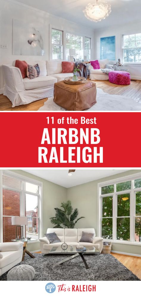 Are you researching Raleigh accommodation and considering Airbnb Raleigh properties? We've done the research for you. Check out this list of 11 Airbnb properties close to downtown Raleigh for all types of travelers. Don't visit Raleigh before checking out this list. #Raleigh #NorthCarolina Wilmington Beach, Visit North Carolina, Nc State University, Best Airbnb, Downtown Raleigh, North Carolina Travel, Southern Cities, Seek Adventure, Vacation Usa