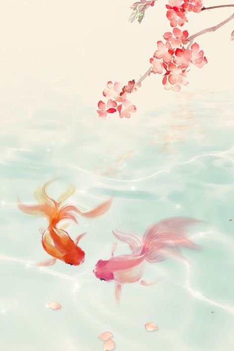 Fish Goldfish Wallpaper, Gold Fish Painting, Koi Wallpaper, Huawei Wallpapers, Xiaomi Wallpapers, Heart Iphone Wallpaper, Pretty Phone Wallpaper, Fish Wallpaper, Fish Drawings