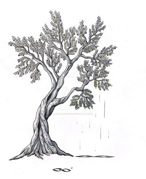 Olive Tree Tattoos, Olive Tattoo, Tree Tattoo Back, Oak Tree Tattoo, Family Tree Tattoo, Tree Drawings Pencil, Tree Mural, Tree Tattoo Designs, Tattoo Illustration