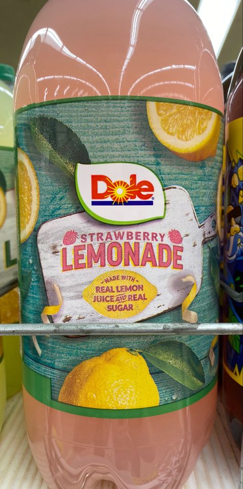 Dole strawberry lemonade Dole Lemonade, Checker Background, Corn Recipes, Strawberry Lemonade, Food Items, Lemonade, New Recipes, Beverage Can, Random Stuff