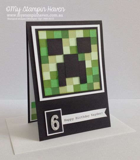 Minecraft Birthday Card Diy, Minecraft Cards Handmade, Minecraft Cards, Minecraft Card, Minecraft Birthday Card, Minecraft Birthday Party, Birthday Cards For Boys, Bday Cards, Boy Cards