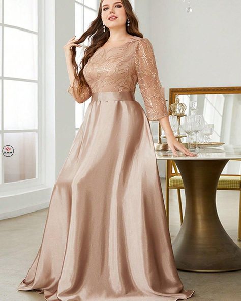 DENGSS Round Neck Long Sleeve Sequin Splicing Satin Flowy Maxi Evening Dress https://dengss.clothing/dengss-round-neck-long-sleeve-sequin-splicing-satin-flowy-maxi-evening-dress/?feed_id=1835959 Color: Champagne Pattern Type: Plain Type: A Line Details: Contrast Lace, Contrast Sequin, Zipper Neckline: Round Neck Sleeve Length: Three Quarter Length Sleeve Sleeve Type: Regular Sleeve Length: Long Hem Shaped: Flared Waist Line: High Waist Fit Type: Regular Fit Fabric: Non-Stretch Material: Sati... Satin Long Gown, Wedding Guest Plus Size, Dress Wedding Guest, Evening Dresses Cocktail, Long Sleeve Sequin, Color Champagne, Dress Bridesmaid, Laura Geller, Mother Of The Bride Dress