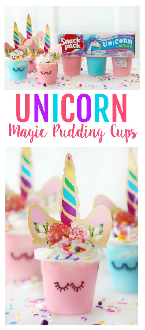 These unicorn pudding cups are as pretty as they are sweet. Such a fun activity for kids to make at birthday parties and get-togethers with friends! #ad #UnicornSnackPack #YasssUnicorn #UnicornMagic Unicorn Birthday Treats For School, Unicorn Pudding, Unicorn Snacks, Snack Pack Pudding, Unicorn Party Food, Unicorn Cupcakes Toppers, Unicorn Sprinkles, Fun Activity For Kids, Unicorn Party Favors