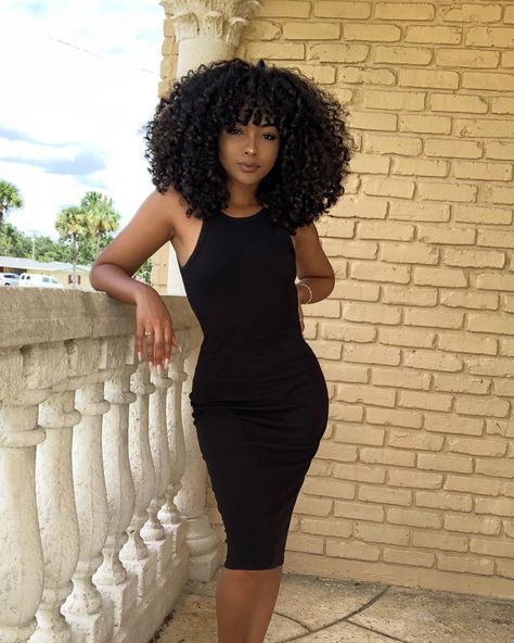 Alexandra on Instagram: “Dress: @fashionnova” Curly Haircut, Big Curly Hair, Pelo Afro, Black Curly Hair, Curly Hair With Bangs, Hair Stuff, Curly Hair Cuts, Short Curly Hair, Hair Game