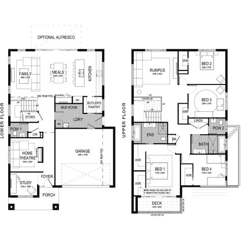 Byron 295 Home Design | 4 Bed, 2 Storey | Montgomery Homes Floor Plan 2 Storey House 4 Bedroom, Two Storey Residential Floor Plan, Contemporary House Plans Double Storey, Floor Plan 2 Storey House With Dimension, House Plans 2 Storey, Double Storey House Plans Australia, Montgomery Homes, Free House Plans, Two Storey House