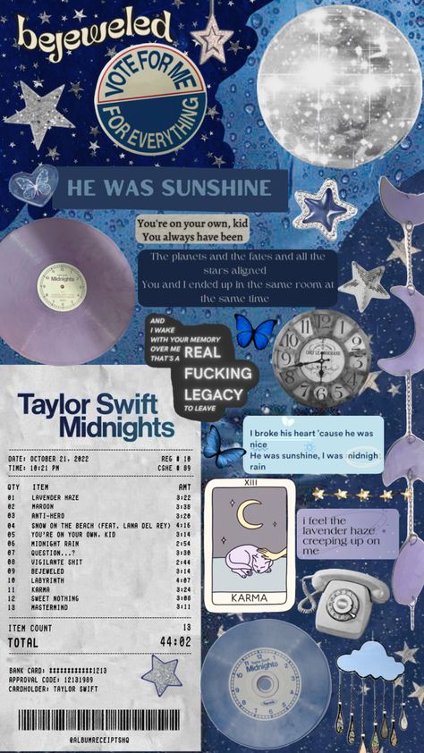 #midnights #taylorswift #karma #midnightsaesthetic Midnights Taylor Swift Scrapbook, Scrapbooking Pictures, Taylor Midnights, Music Edits, Taylor Aesthetic, Taylor Swift Drawing, Swag Wallpaper, Theme Wallpaper, Lavender Haze