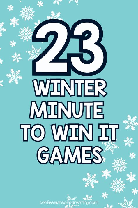 23 Winter Minute to Win It Games Winter Themed Minute To Win It Games, Snow Themed Games For Kids, Winter Rally Games, Minute To Win It Games For School, Winter Wonderland Carnival Games, Snow Themed Games For Adults, Winter Wonderland Party Games For Adults, January Games For Seniors, Cotton Ball Minute To Win It