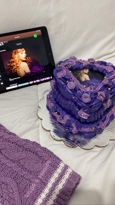 Speak now Taylor’s version purple cake taylor swift cardigan aesthetic swiftie fangirl party ideas Taylor Swift Cakes Speak Now, Speak Now Cake Ideas, Speak Now Party Decorations, Speak Now Birthday Cake, Taylor Swift Cardigan Aesthetic, Speak Now Cake, Taylor Swift Cake Ideas Birthday, Birthday Manifestation, Cake Taylor Swift