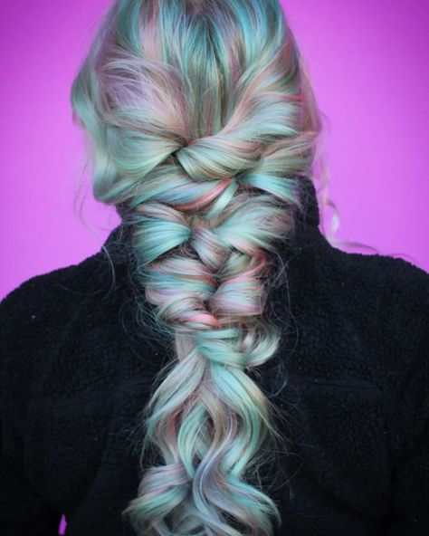 Utah Hair, Whitney Fisher on Instagram: “Happy Easter! 🐣 🐰 Color: @duomopro Space: @blankcanvas.salon Prep: @malibucpro #rainbowhair #rainbowhighlights #pastelhair…” Utah Hair, Rainbow Highlights, Easter Color, Hair Color Pastel, Unicorn Hair, Pastel Hair, Rainbow Hair, Pastel Goth, Pastel Rainbow