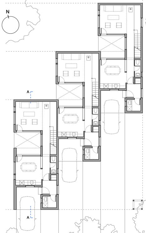 Row House Design, Cluster House, Narrow House Designs, Design Houses, Wood Houses, Plans Architecture, Architecture Concept Diagram, Narrow House, Landscape Plans