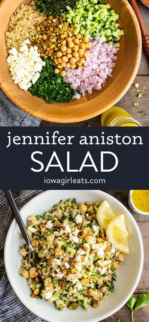 Jennifer Aniston Salad, Aniston Salad, Gluten Free Salads, Salad Pasta, Dinner Healthy, God Mat, Diet Vegetarian, Health Dinner Recipes, Mediterranean Diet Recipes