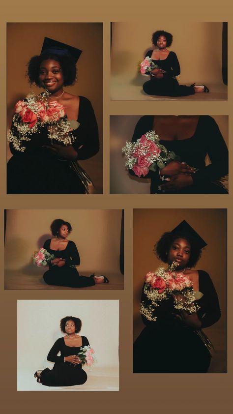 📸: @/flicsbyangie on insta model: @/kennedy_tayyy on insta 2024 Graduation Picture Ideas, Senior Photos Black Women, Brown Backdrop Photoshoot, Senior Picture Ideas Studio, Unique Grad Photos, Graduate Invitations, Fall Graduation Pictures, Senior Picture Ideas Black Women, Graduation Pictures Outfits