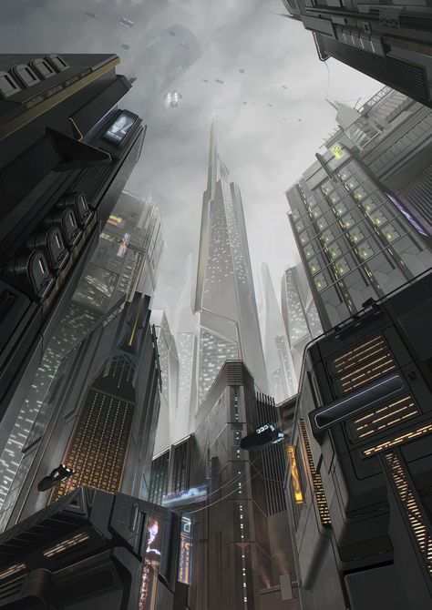 ArtStation - 7, Rodion Shaldo Scifi City, Sci Fi Landscape, Sci Fi City, Sci Fi Environment, Cyberpunk Aesthetic, Cyberpunk City, Arte Cyberpunk, Cityscape Art, Book Things