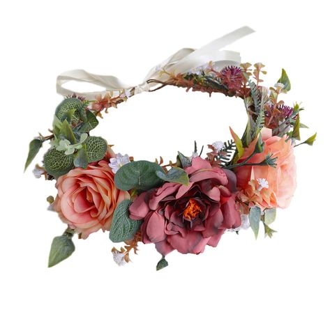 PRICES MAY VARY. Fits most heads size, easy to wear; MATERIAL: Fabric flowers, satin AGE APPROPIATENESS: Children, women of different ages OCCASIONS: Bohemia floral halo headpiece is appropriate for any occasion, such as festivals, wedding, party, beach, snapshot, etc Are you still looking for the hair wreath that can create an instant stunning hair style? Vivivalue Hair Wreaths are wise choices indeed due to their creatively designed styles, the economical price.   Vivivalue have been sourcing Fall Flower Crown, Flower Garland Hair, Floral Hair Wreath, Flower Hair Band, Rose Flower Crown, Boho Flower Crown, Wreath Flower, Floral Halo, Ribbon Wedding