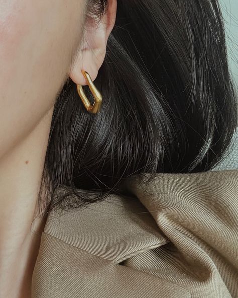 New Arrival 🐚 HESTIA - Uneven Brushed Gold Hoop Earrings Gold Hoop, Gold Hoop Earrings, New Arrival, Hoop Earrings, Gold, Quick Saves