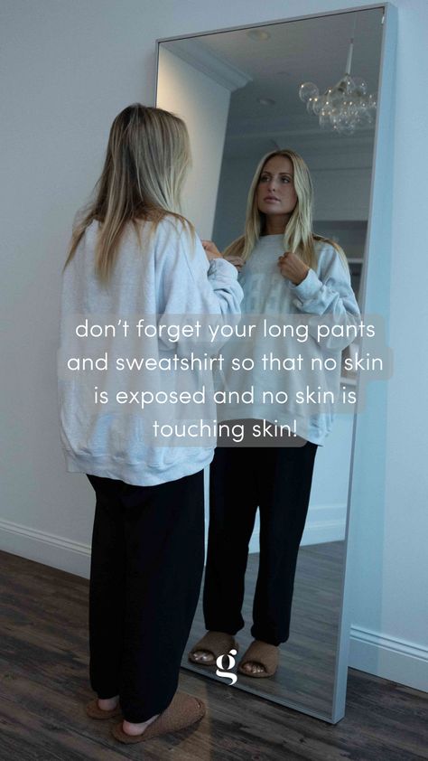 Long pants, long sleeves - all year roung! Spray Tan Outfit What To Wear, Spray Tan Outfit, Tan Tips, Spray Tan Tips, Glow Tips, Spray Tan Business, Tan Outfit, Tanning Tips, Spray Tan