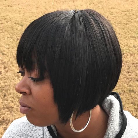 Short Black Bob Weave Sew In Bob Hairstyles, Weave Bob Hairstyles, Quick Weave Styles, Modern Bob Hairstyles, Short Weave Hairstyles, Black Bob Hairstyles, Black Hairstyles With Weave, Angled Bob Hairstyles, Inverted Bob Hairstyles