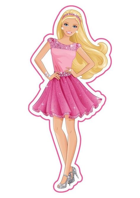 Barbie Png, Barbie Birthday Invitations, Barbie Party Decorations, Barbie Birthday Cake, Photo Cake Topper, Barbie Theme Party, Barbie Doll Cakes, Mickey Mouse Images, Barbie Printables