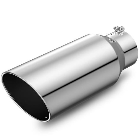 IFOKA Truck Diesel Exhaust Tips 4 Inch Inlet to 6" Outlet 15" Long Chrome Exhaust Tip Stainless Steel Chrome-Plated Tailpipe Exhaust Tips, Chrome Plating, 4 Inch, Outlet, Cars Trucks, Plating, Trucks, Stainless Steel