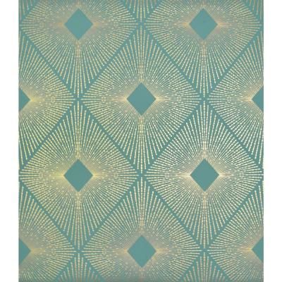 56.9 sq. ft. Teal/Gold Harlowe Wallpaper Teal And Gold Wallpaper, Look Wallpaper, Diamond Wallpaper, York Wallpaper, York Wallcoverings, Manhattan Comfort, Metallic Wallpaper, Gold Wallpaper, Teal And Gold