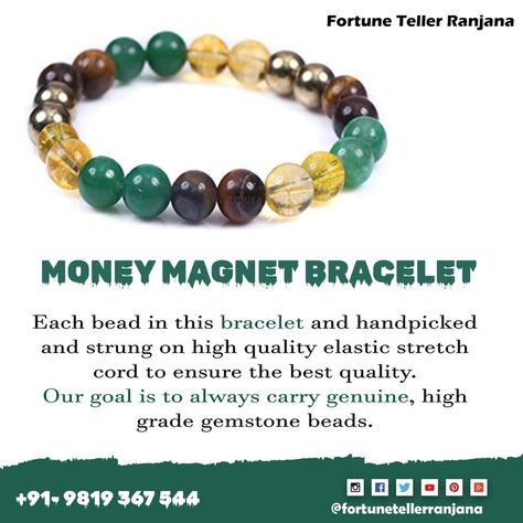 Each bend in this bracelet are handpicked and strung on high quality elastic stretch cord to insure the best quality . 𝐃𝐫. 𝐑𝐚𝐧𝐣𝐧𝐚 𝐋𝐚𝐦𝐝𝐡𝐚𝐝𝐞 𝐀𝐬𝐭𝐫𝐨𝐥𝐨𝐠𝐲, 𝐍𝐮𝐦𝐞𝐫𝐨𝐥𝐨𝐠𝐲 𝐂𝐨𝐚𝐜𝐡 & 𝐂𝐨𝐧𝐬𝐮𝐥𝐭𝐚𝐧𝐭 For More Details: Contact Me: +91- 9819367544 . . . #fortunetellerranjana #drranjnalamdhade #money #money #moneytips #moneymaker #moneyheist #moneymindset #moneymagnetbracelet #moneymagnetbracelets #moneymagnetbracelete #crystal Good Luck Spells, Luck Spells, Astrology Numerology, Money Magnet, Fortune Teller, Magnetic Bracelet, Money Mindset, Money Maker, Money Tips