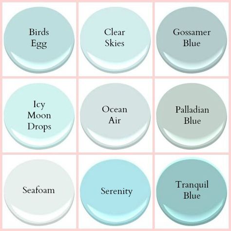 Benjamin Moore Aqua blues Coastal Paint Colors, Coastal Paint, Benjamin Moore Gray, Interior Paint Colors Schemes, Coastal Colors, Coastal Bedrooms, Interior Paint Colors, Paint Colors For Home, White Paint