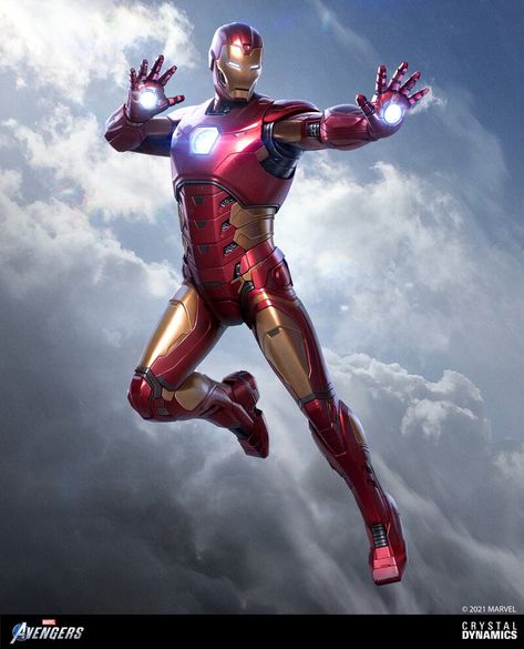 ArtStation - Marvels Avengers: Iron Man - Iconic Outfit, Brandon Russell Character Posing, Avengers Game, Avengers Games, Marvel Concept Art, Avengers Iron Man, Spiderman Art Sketch, Iron Man Art, Iron Man Avengers, Iron Man Suit