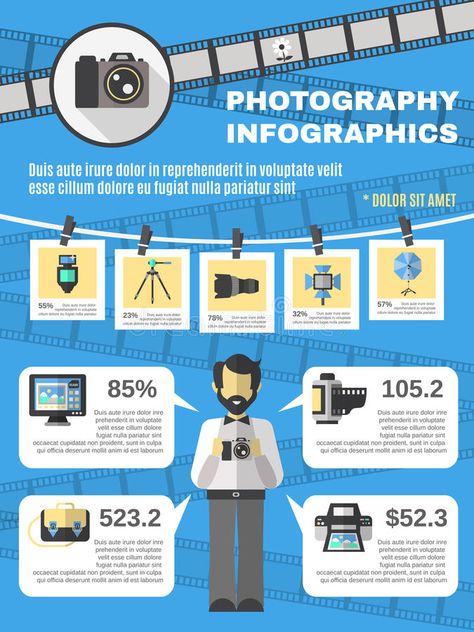 Photography Infographic, History Infographic, Graphic Design Posters Layout, Molduras Vintage, Infographic Layout, Vector Technology, Infographic Poster, Isometric Design, Photo Camera