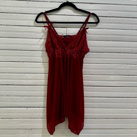 Red Lace And Chiffon Babydoll Lingerie With Adjustable Straps. Brand New Condition Never Worn. Red Lace Babydoll, Lace Babydoll, Babydoll Lingerie, Red Lace, Baby Dolls, Adjustable Straps, Chiffon, Lingerie, Brand New