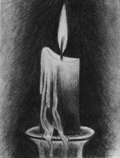 Easy Charcoal Drawings, Candle Drawing, Shading Drawing, Black Paper Drawing, Charcoal Drawings, Charcoal Sketch, Art Sketches Pencil, Drawing Faces, Art Drawings Sketches Pencil