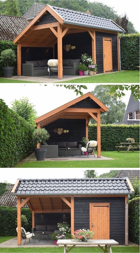 Backyard House, Backyard Pavilion, Backyard Remodel, Backyard Sheds, Work Home, Outdoor Gardens Design, Outdoor Decor Backyard, Backyard Makeover, Backyard Projects