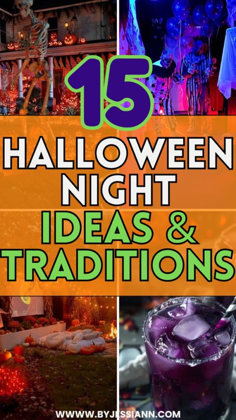 15 Spooky & Fun Halloween Night Ideas -Halloween Night Traditions To Start This Year Halloween Theme Night, Things To Do Halloween Night, Halloween Night Activities, Halloween Night At Home, Halloween Family Night Ideas, Scary Movie Night Ideas, Halloween Date Ideas At Home, Halloween Night In, Spooky Night Ideas