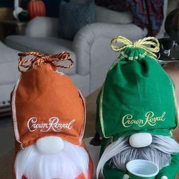 Craft & gnomes lovers | Crown royal lover ♥️ | Facebook Crown Royal Gnomes, Crown Royal Bags Ideas Diy, Crown Royal Bottle Crafts Diy, Crown Royal Diy, Craft Gnomes, Crown Royal Crafts, Crown Royal Bottle, Crown Bottle, Crown Royal Bags